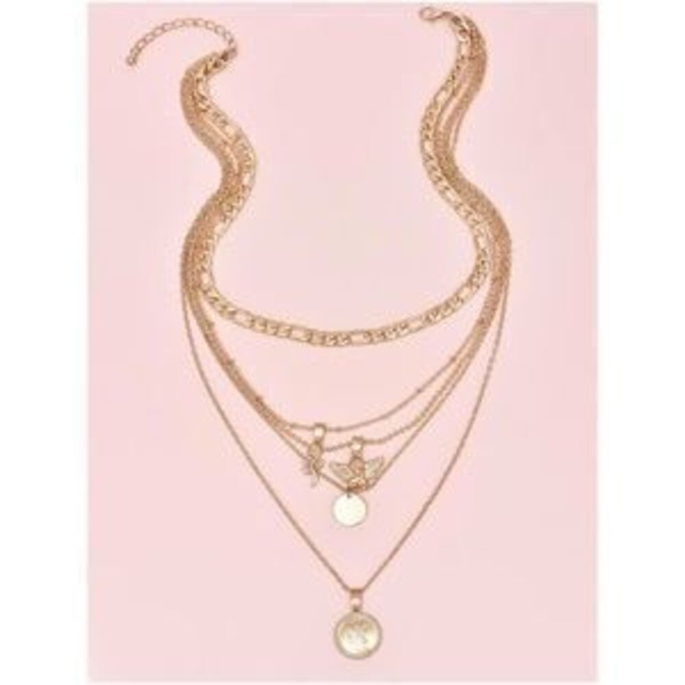Bohemian Boho Rose Pendant Multilayer Necklace - Picture 2 of 3